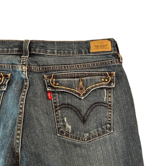 Levis 515 Jeans Bootcut Medium Wash Mid Rise Classic Denim Size 12 Short - Picture 5 of 6